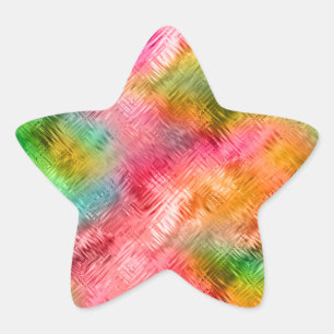 Colourful Tourmaline Glassy Texture Star Sticker