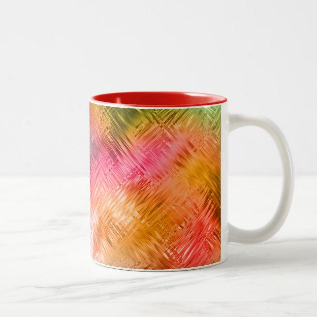 Colourful Tourmaline Glassy Texture Two-Tone Coffee Mug (Right)