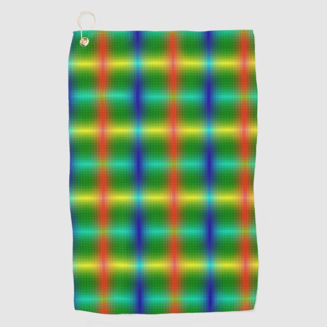 Colourful towel featuring a vibrant plaid pattern  (Front)