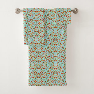 colourful towel set featuring a playful floral 