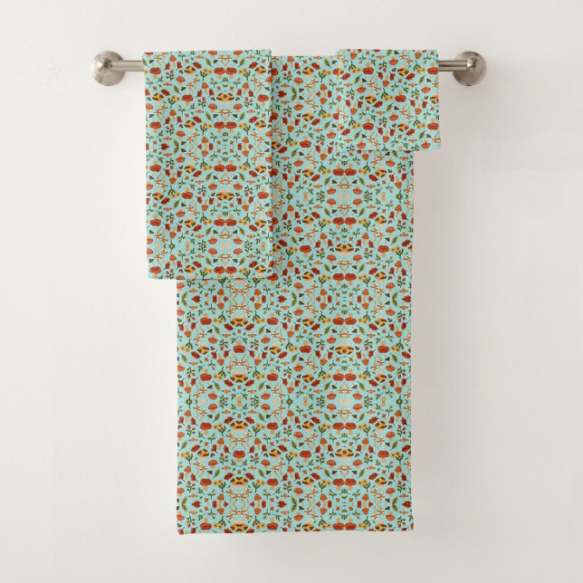 colourful towel set featuring a playful floral  (Creator Uploaded)