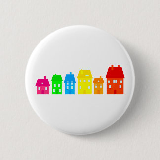Colourful Town 6 Cm Round Badge