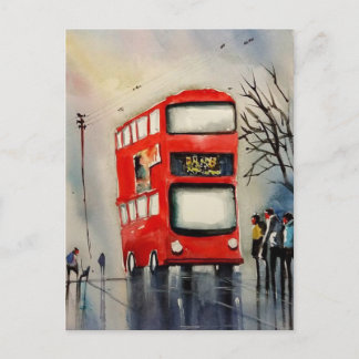 Colourful town art postcard #12