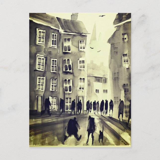 Colourful town art postcard #12 (Front)