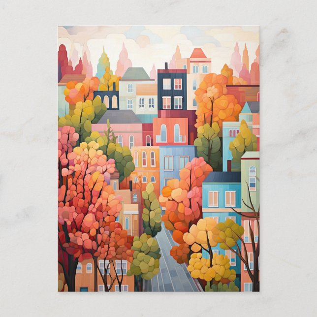 Colourful Town Postcard (Front)