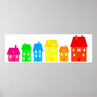 Colourful Town Poster