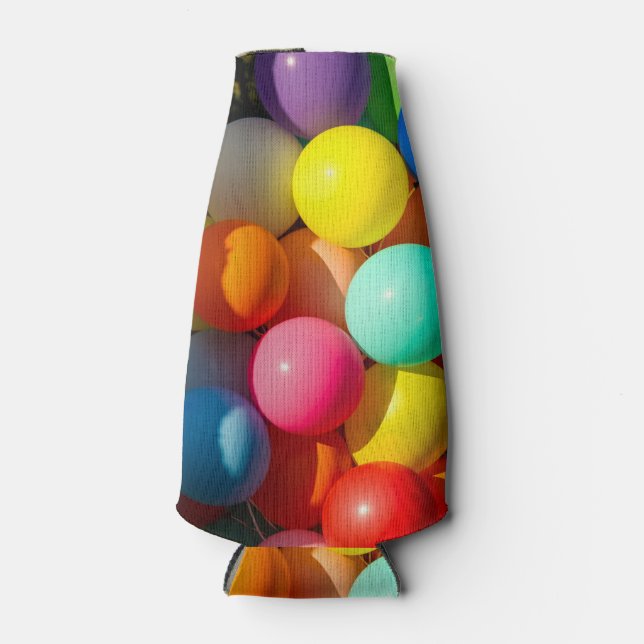 Colourful Toy Balloons Bottle Cooler (Front)