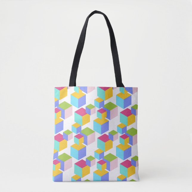 Colourful Toy Blocks Art Pattern Tote Bag (Front)