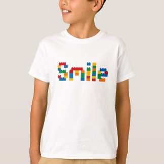 Colourful Toy Bricks Smile Typography Kids T-Shirt