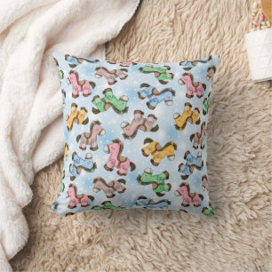 Colourful Toy Horses Cushion