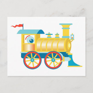 Colourful Toy Train Postcard