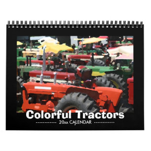 Colourful Tractors Calendar: Customise Year Calendar