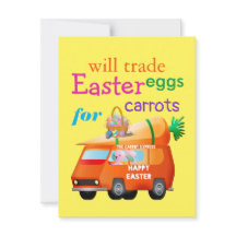 Colourful Trade Easter Eggs for Carrots Bunny Bus
