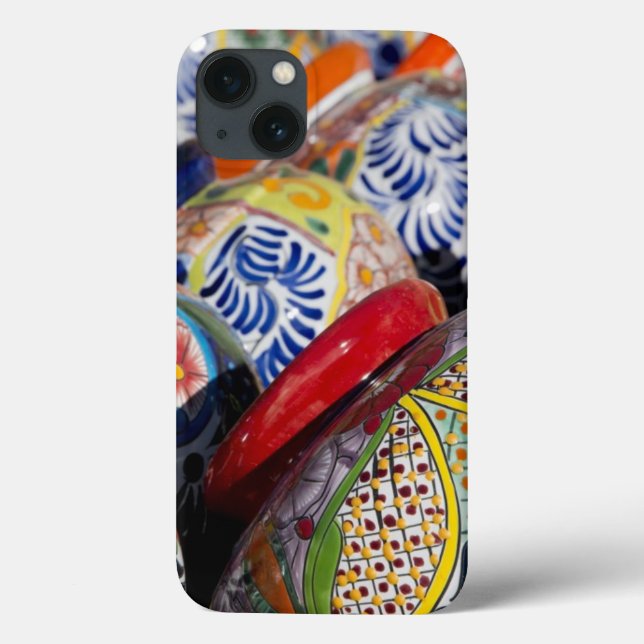 Colourful traditional hand-painted Mexican pottery Case-Mate iPhone Case (Back)