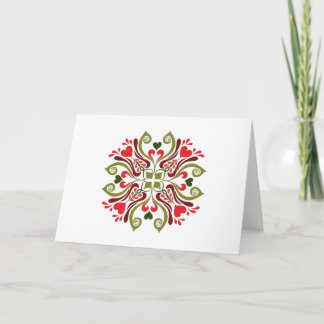 Colourful Traditional Hungarian Floral Motif Card