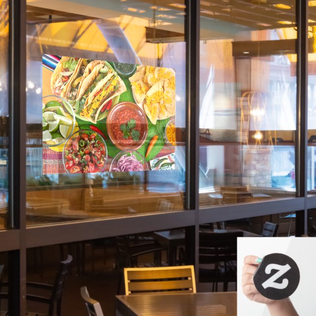 Colourful Traditional Mexican Food Dishes Picture Window Cling (Restaurant Window)