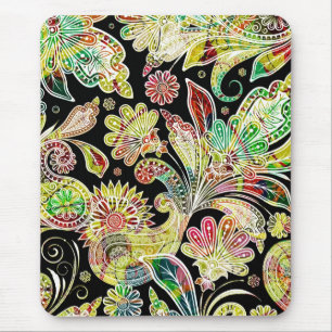 Colourful Traditional Paisley Pattern Mouse Mat