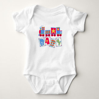 Colourful Train Baby Bodysuit