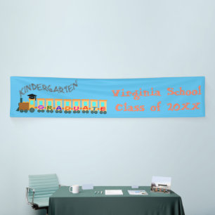 Colourful Train Kindergarten Graduate  Banner