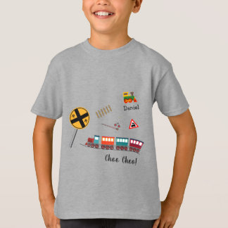 Colourful Train Little Boy First Name Choo Choo Ki T-Shirt