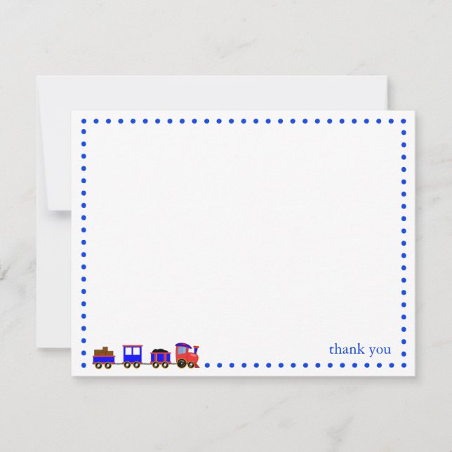 Colourful Train Personalised Note Card (Front)