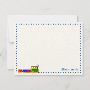 Colourful Train Personalised Note Card