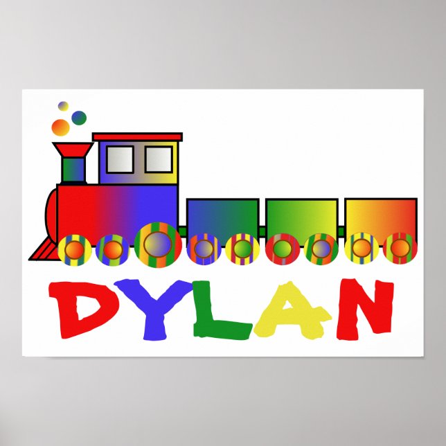 Colourful Train Personalised Poster (Front)