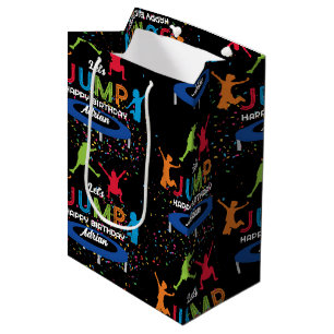 Colourful Trampoline Park Jump Kids Birthday Party Medium Gift Bag