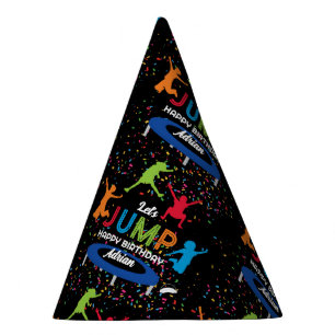 Colourful Trampoline Park Jump Kids Birthday Party Party Hat