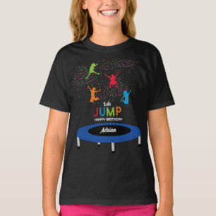 Colourful Trampoline Park Jump Kids Birthday Party T-Shirt