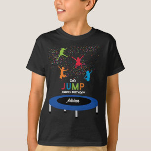Colourful Trampoline Park Jump Kids Birthday Party T-Shirt