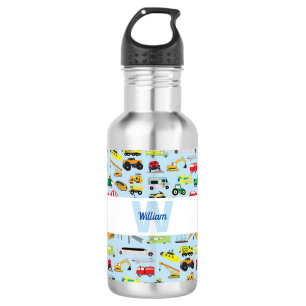 Colourful Transportation & Vehicles Kids Pattern 532 Ml Water Bottle