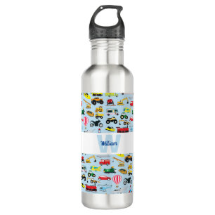 Colourful Transportation & Vehicles Kids Pattern 710 Ml Water Bottle