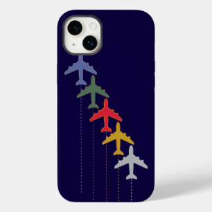 colourful travel aeroplanes Case-Mate iPhone 14 plus case