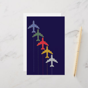 colourful travel aeroplanes stationery