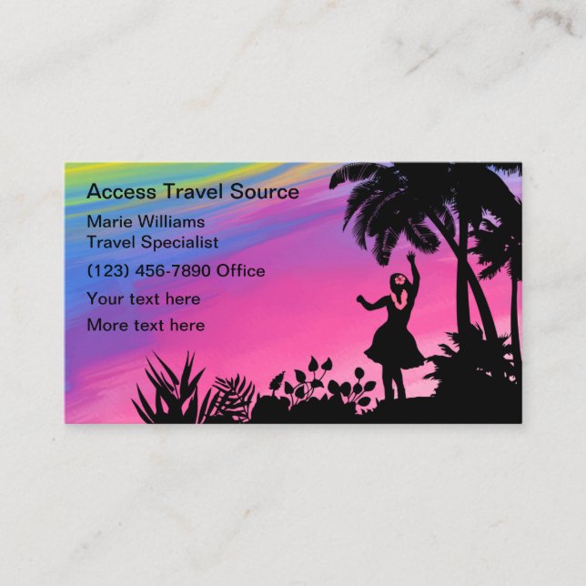 Colourful Travel Agent Business Cards (Front)