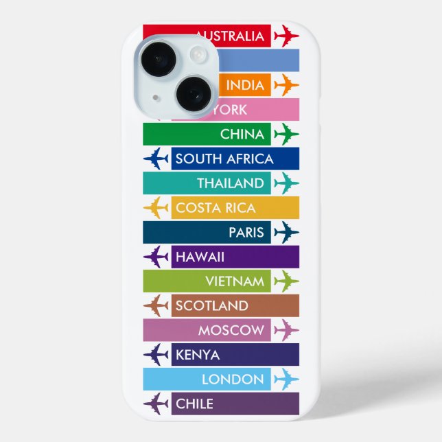 Colourful Travel Bucket List Case-Mate iPhone Case (Back)