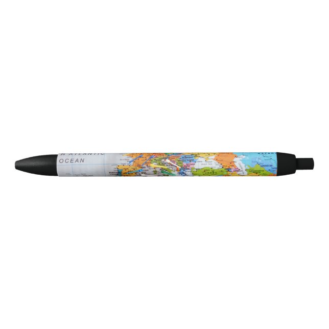 Colourful Travel Map Black Ink Pen (Front)