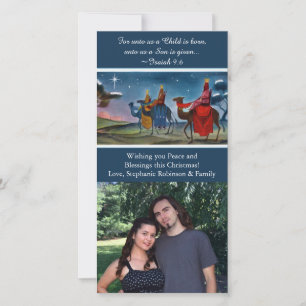 Colourful Travelers Photo Christian Christmas Holiday Card