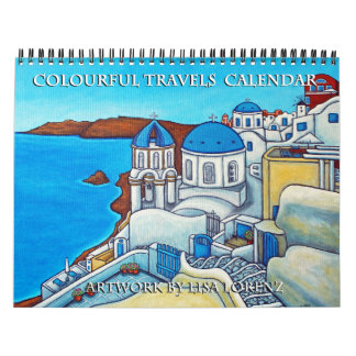 Colourful Travels 2-Page Calendar by Lisa Lorenz