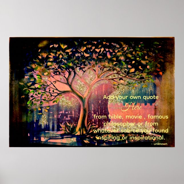 *~* Colourful Tree AP81 Artistic Ethereal DIY Quot Poster (Front)