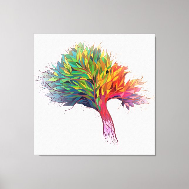 Colourful Tree Burst Canvas Print (Front)