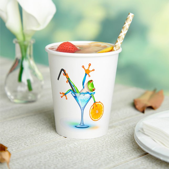 Colourful Tree Frog Cocktail Glass Paper Cups (Creator Uploaded)