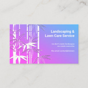 Colourful Tree Leaf Bamboo Landscape Lawn Care Business Card