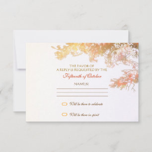 colourful tree leaves elegant rsvp design card