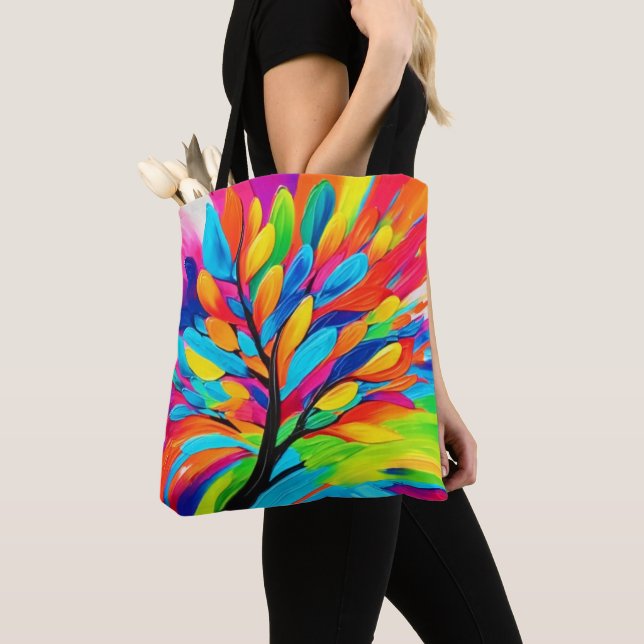 Colourful Tree of Dreams Tote Bag (Close Up)