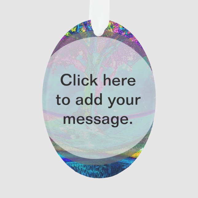 Colourful Tree of Life Artwork by Amelia Carrie Ornament (Back)