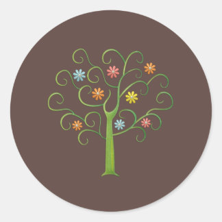 Colourful Tree Of Life Classic Round Sticker