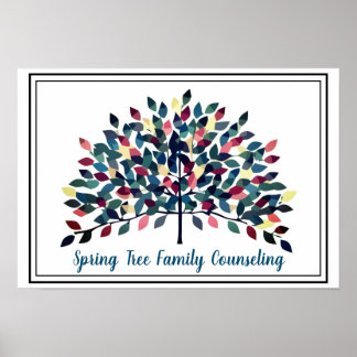 Colourful Tree of Life Print With Customisable Tex