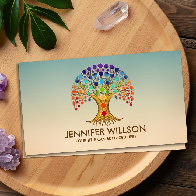 Colourful  Tree of life with Chakras  Business Card (Creator Uploaded)